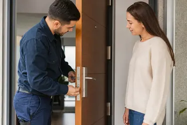 Chaveiro utilizando ferramentas para abrir uma porta em Ribeirão Pires.